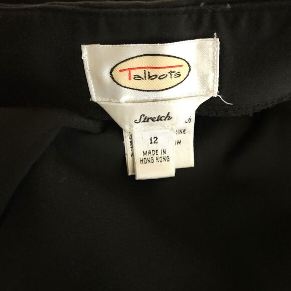 VTG Talbots Womens 12 32x25 Black Stretch High-Rise Side-Zip Button Ankle Pants - Picture 4 of 8
